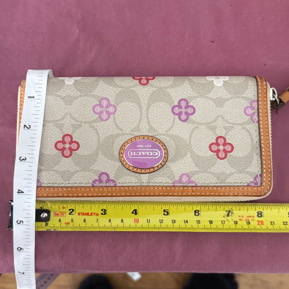 Coach Beige Wallet with Red and Purple Accents - Picture 7 of 7